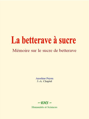 cover image of La betterave à sucre